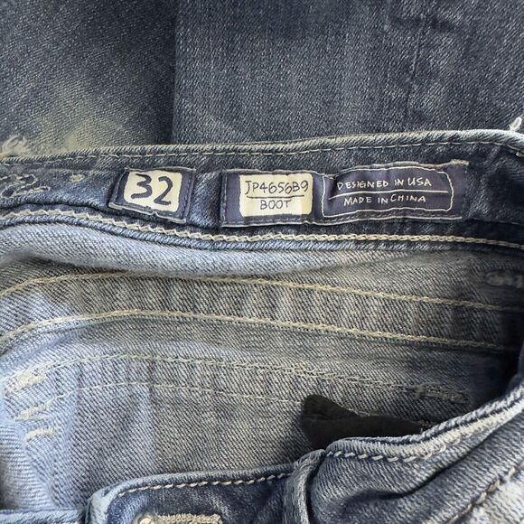 Miss Me JP4656B9 Signature Boot Jeans Embellished 8” Rise Womens Size 32 Raw - Picture 8 of 9